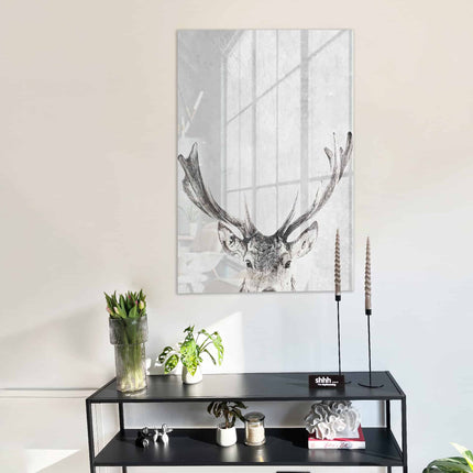 Reindeer in snow – Glass