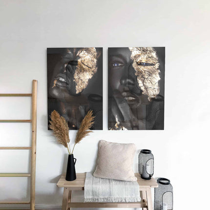 Bundle: "Golden Faces" (2x) – Glass