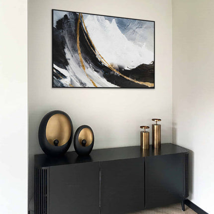 "Black, White & Gold Abstract"