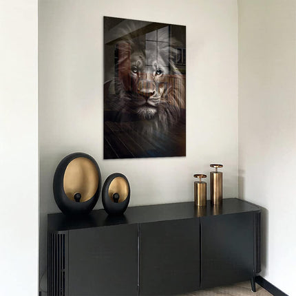 Lion Close-Up – Glass