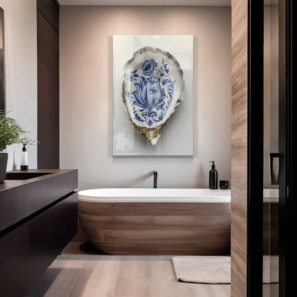 Delft Blue Oyster – Glass