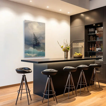 Ship in the Stormy Sea – Glass