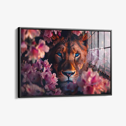 Lion in Flowers II – Glass