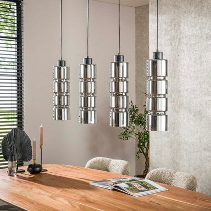 Pendant Lamp 4L cylinder glas  Arctic Black