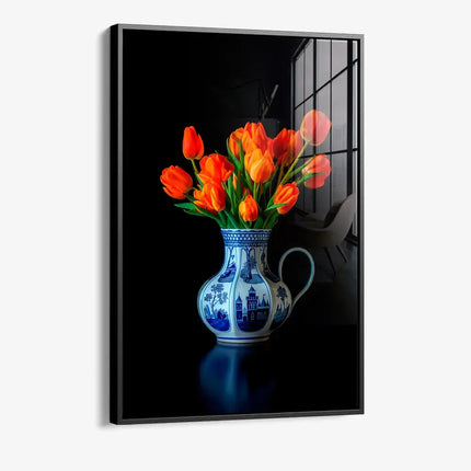 Delft Blue & Dutch Tulips I – Glass