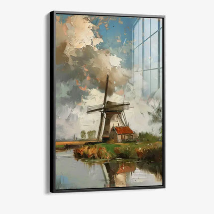 Painted Windmill – Glass