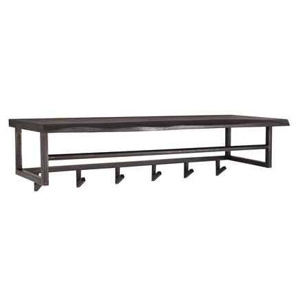 Coat Rack yucon 6 haken hoedenplank / Solid Acacia (Black)