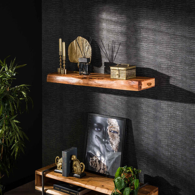 Wall Shelf 100 tree / Solid Natural Acacia