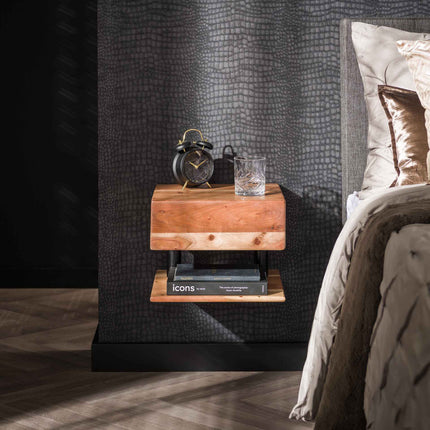 Nightstand 1L shelve / Solid Natural Acacia