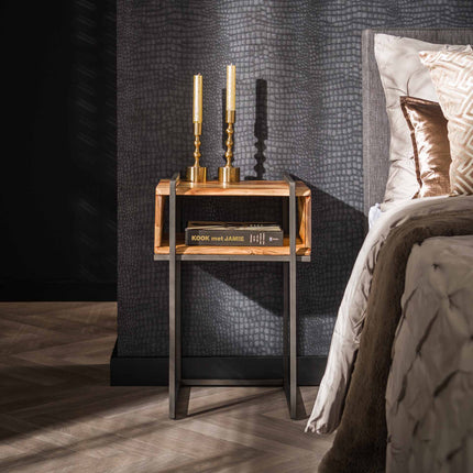 Nightstand open vak edge  Solid Natural Acacia