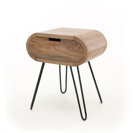 Nightstand barrel 1L  Solid Mango (Sand Color)