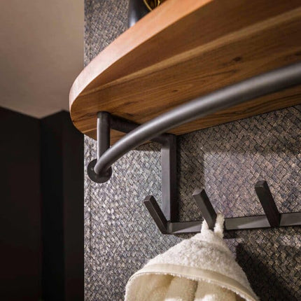 Coat Rack round 8 haken hoedenplank  Solid Acacia