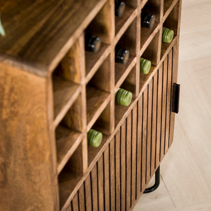 Wine Cabinet tweak  Solid Mango (Sand Color)