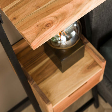 Nightstand XS step  Solid Natural Acacia
