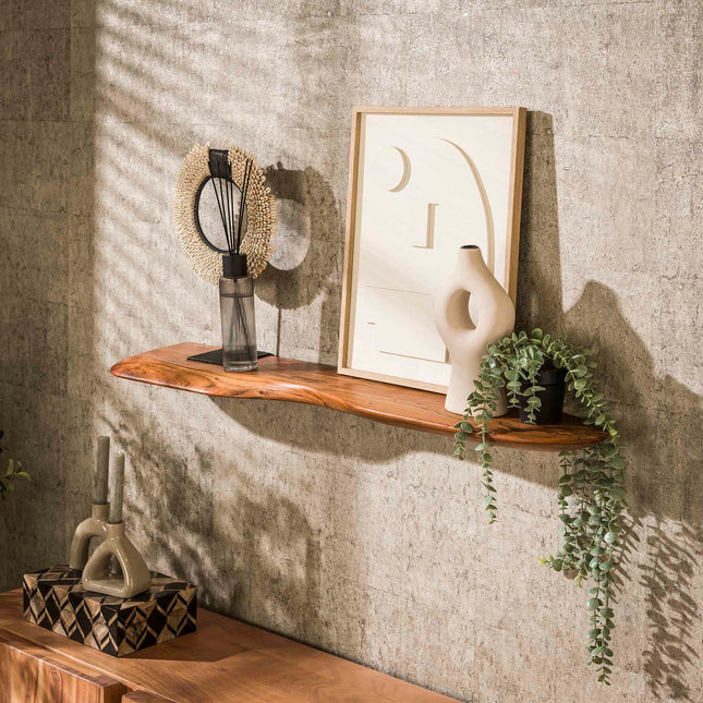 Wall Shelf 120 organic / Solid Natural Acacia