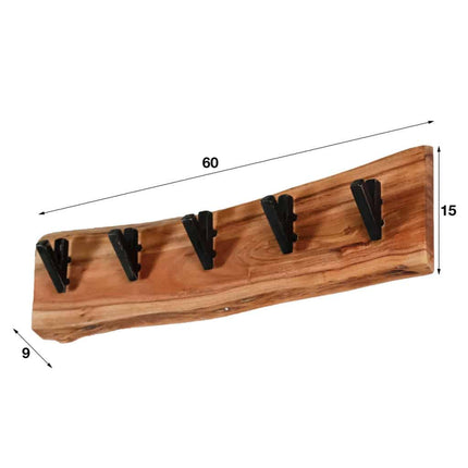 Coat Rack Short Wood 5 haken