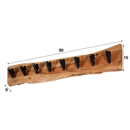 Coat Rack Long Wood 8 haken