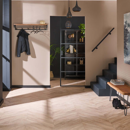 Coat Rack custom 6 haken hoedenplank  Solid Natural Acacia