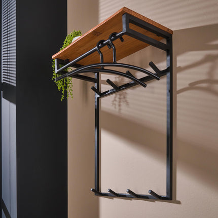 Coat Rack custom hoog 2x4 haken  Solid Natural Acacia