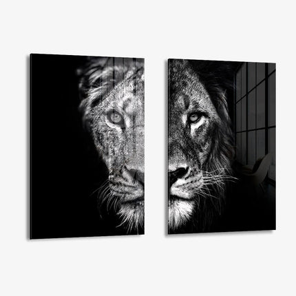 Bundle: "Lion & Lioness III" (2x) – Glass