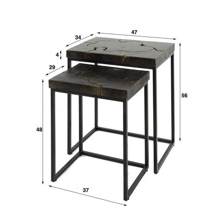 Side Table Black & Gold set2
