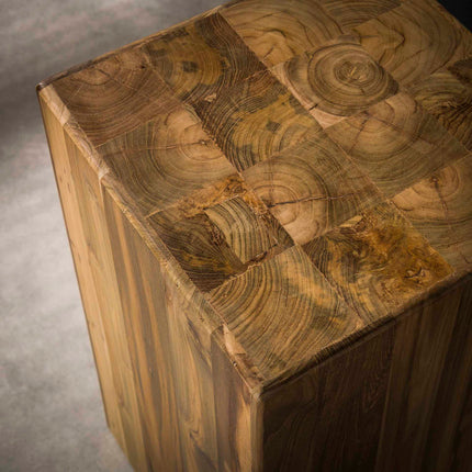 Flower Column Bole 85 cm / Solid Recycled Teak