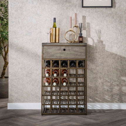 Wine Cabinet Ferro 1 drawer / Antique Bronze