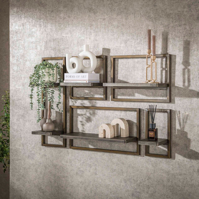 Wall Cabinet set/5 Ferro / Antique Bronze