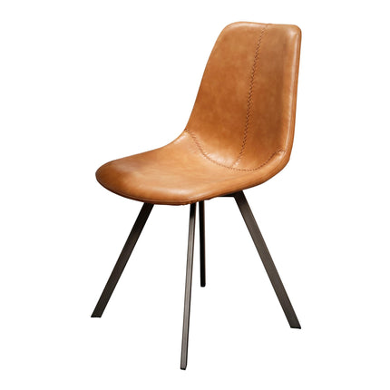 Chair zig-zag plat frame. VPE4  Saddle PU Cowhide Brown