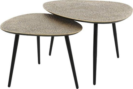 Coffee Table set/2 driehoekig metallic / Antique Bronze