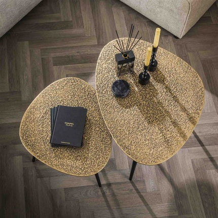 Coffee Table set/2 driehoekig metallic / Antique Bronze
