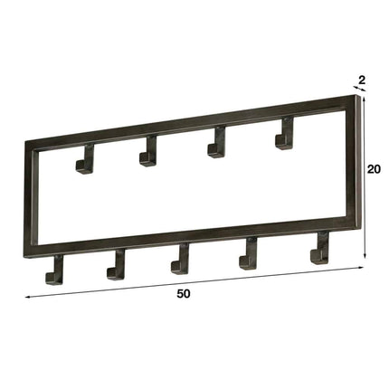 Coat Rack Steel square (9 haken)