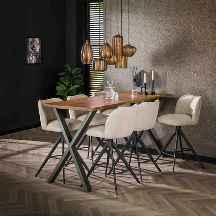 Pendant Lamp 4+3 stripe glass horizontal / Amber-Colored Glass