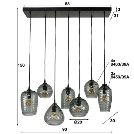 Pendant Lamp 4+3 Esagonale mix