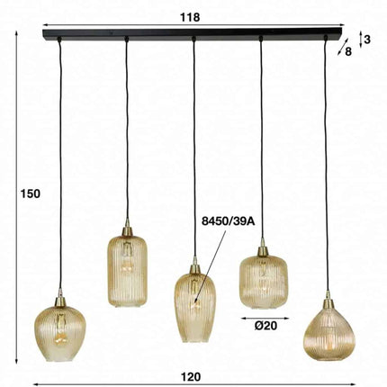 Pendant Lamp 5L Vetro