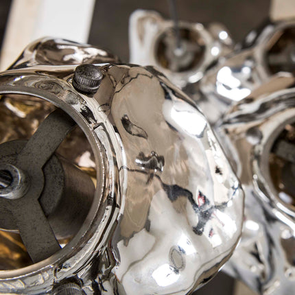 Pendant Lamp 5L rock getrapt  Chromed Glass