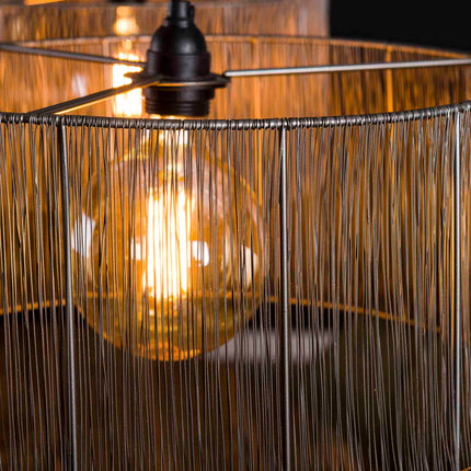 Pendant Lamp 2L stringshade metal / Black Nickel