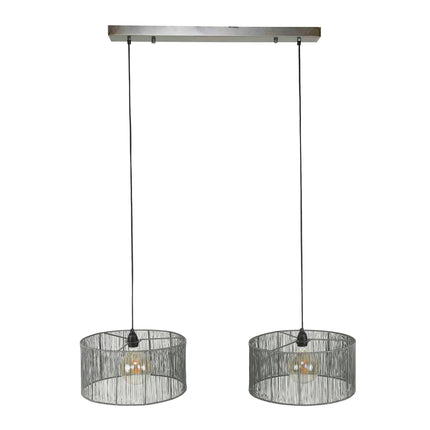 Pendant Lamp 2L stringshade metal / Black Nickel