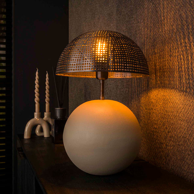 Table Lamp 1L sphere natural / Natural Grey