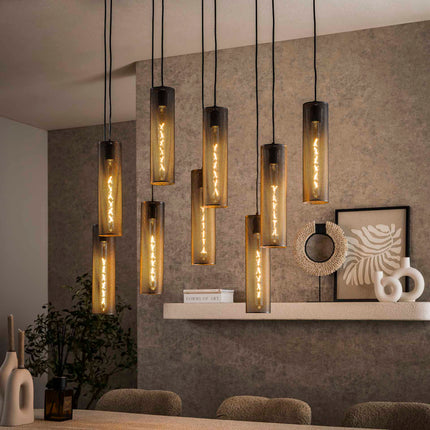 Pendant Lamp 5+4 tube mesh / Artic Black
