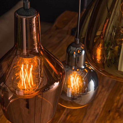 Pendant Lamp 3+3 mix glass tricolore  Arctic Black