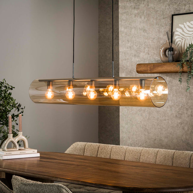Pendant Lamp 5L tube amber glas  Arctic Black