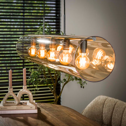 Pendant Lamp 5L tube amber glas  Arctic Black