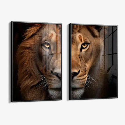 Bundle: "Lion & Lioness Color II" (2x) – Glass