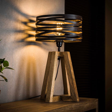 Table Lamp twist houten kruisframe  Slate Grey