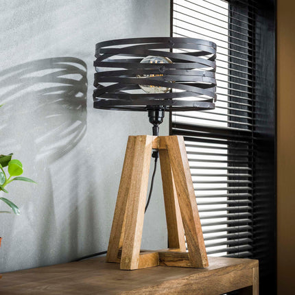 Table Lamp twist houten kruisframe  Slate Grey