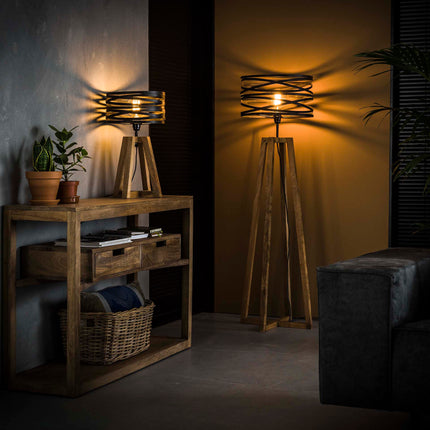 Table Lamp twist houten kruisframe  Slate Grey