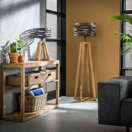 Table Lamp twist houten kruisframe  Slate Grey