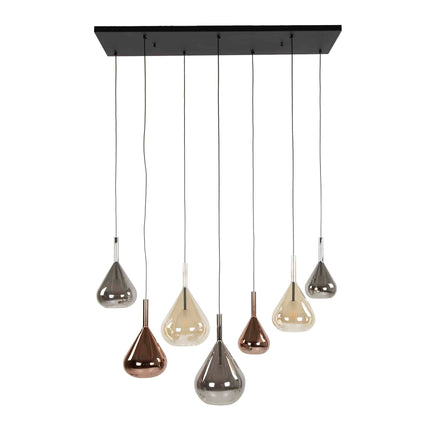 Pendant Lamp 4+3 wings mix glass  Black