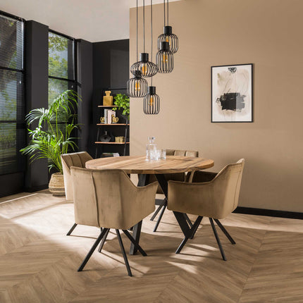 Pendant Lamp 5L getrapt mix metal / Charcoal